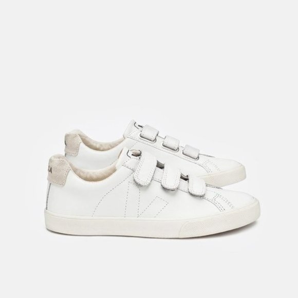 VEJA 3-Lock Logo Suede-Trimmed Leather Sneaker - Picture 1 of 10